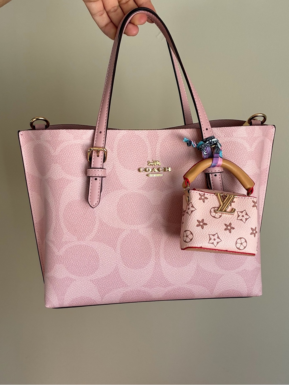 Pink Monogram Mini Handbag Bag Charm